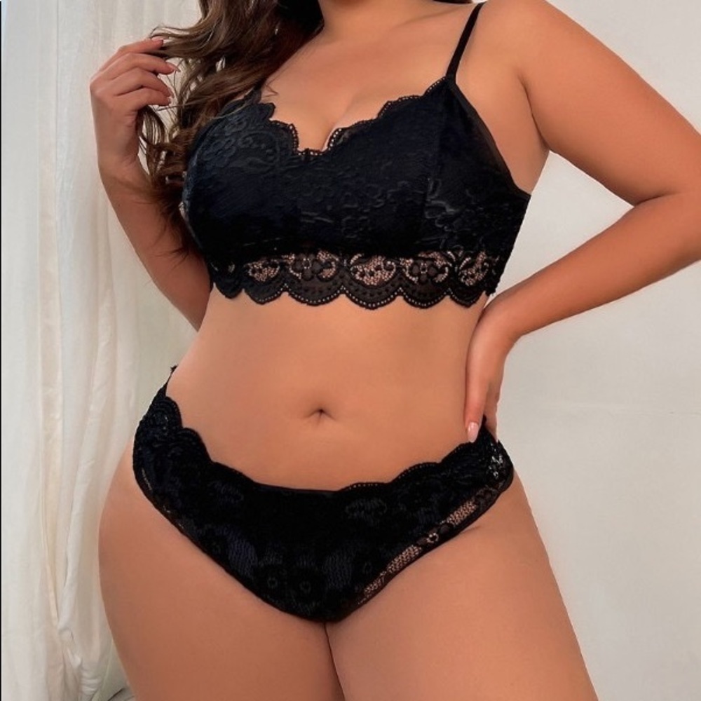 Black Plus Size lingerie set 1xL